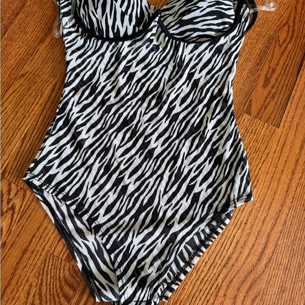 Black & White Zebra Print  body suit NWOT